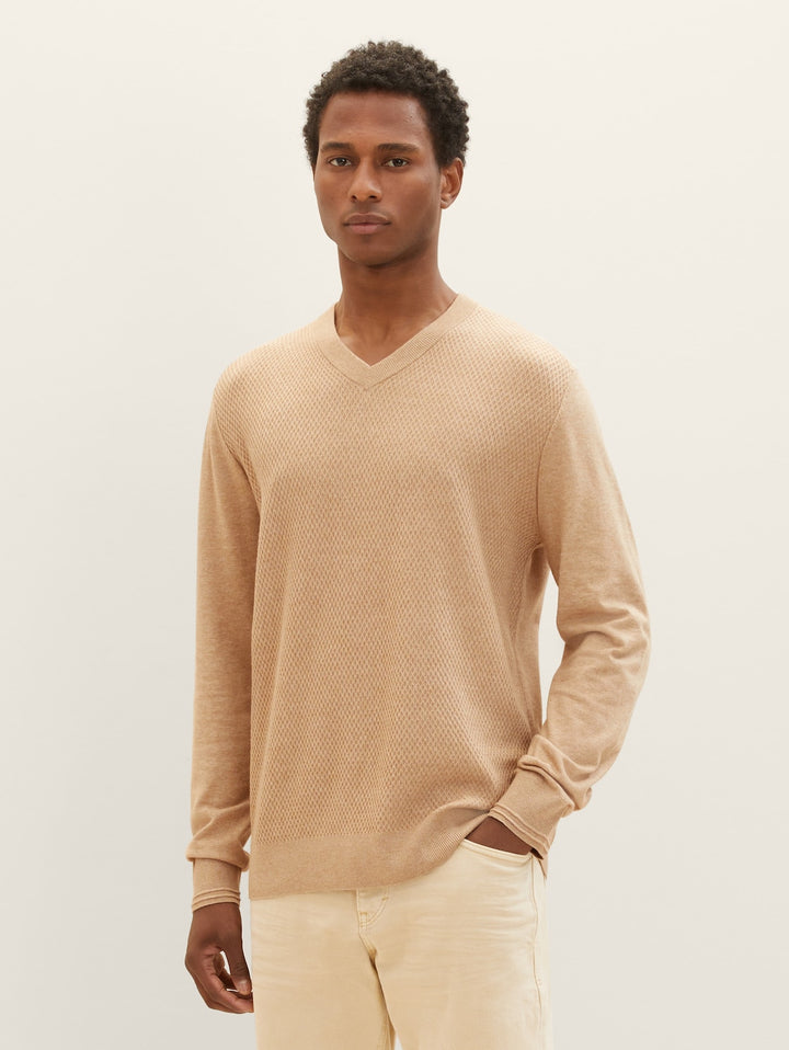 COSY STRUCTURED V-NECK KNIT