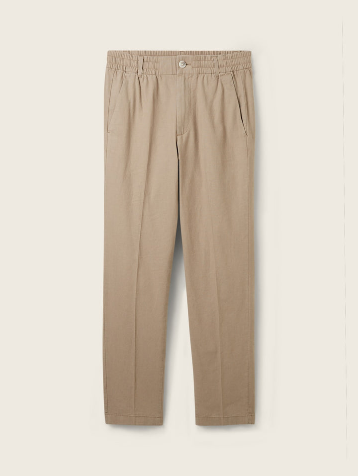 RELAXED TAPERED LINEN PANTS