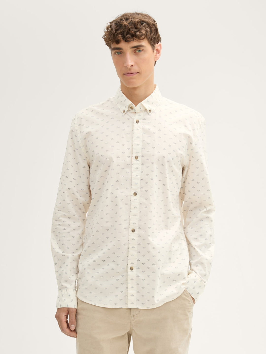 FITTED PRINTED POPLIN SHIRT