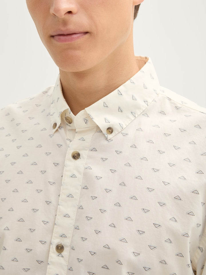 FITTED PRINTED POPLIN SHIRT