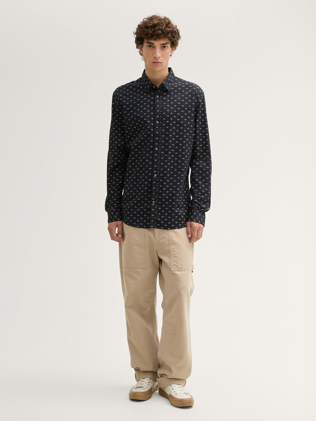 FITTED PRINTED POPLIN SHIRT