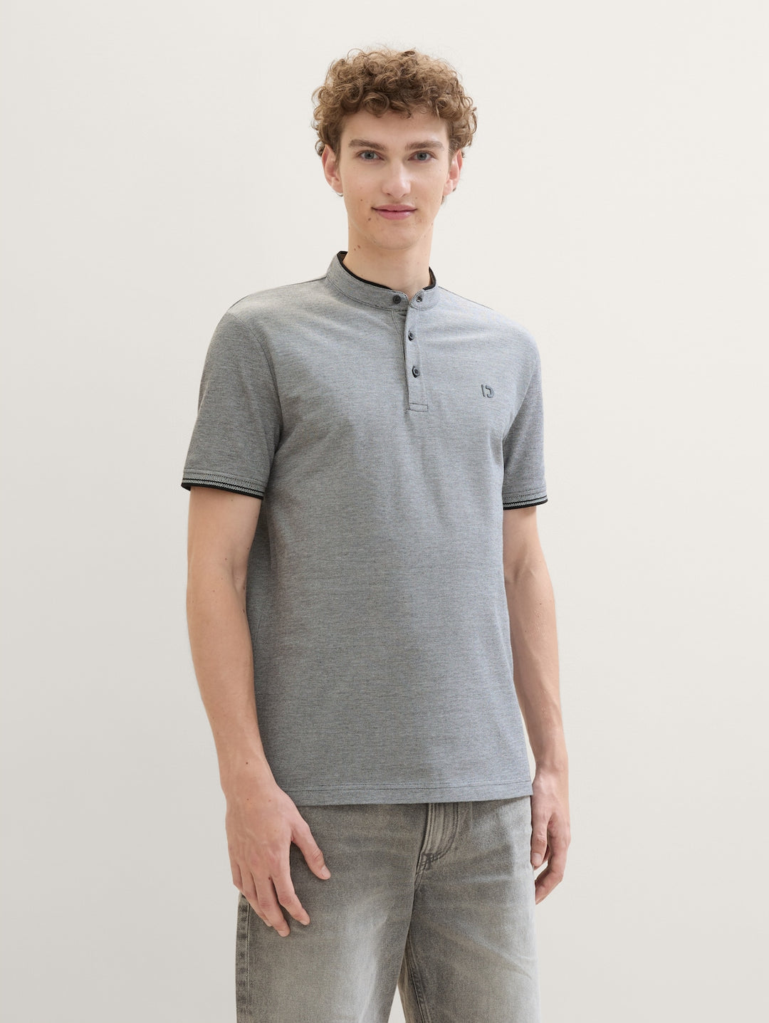 STAND UP COLLAR TWO TONE POLO