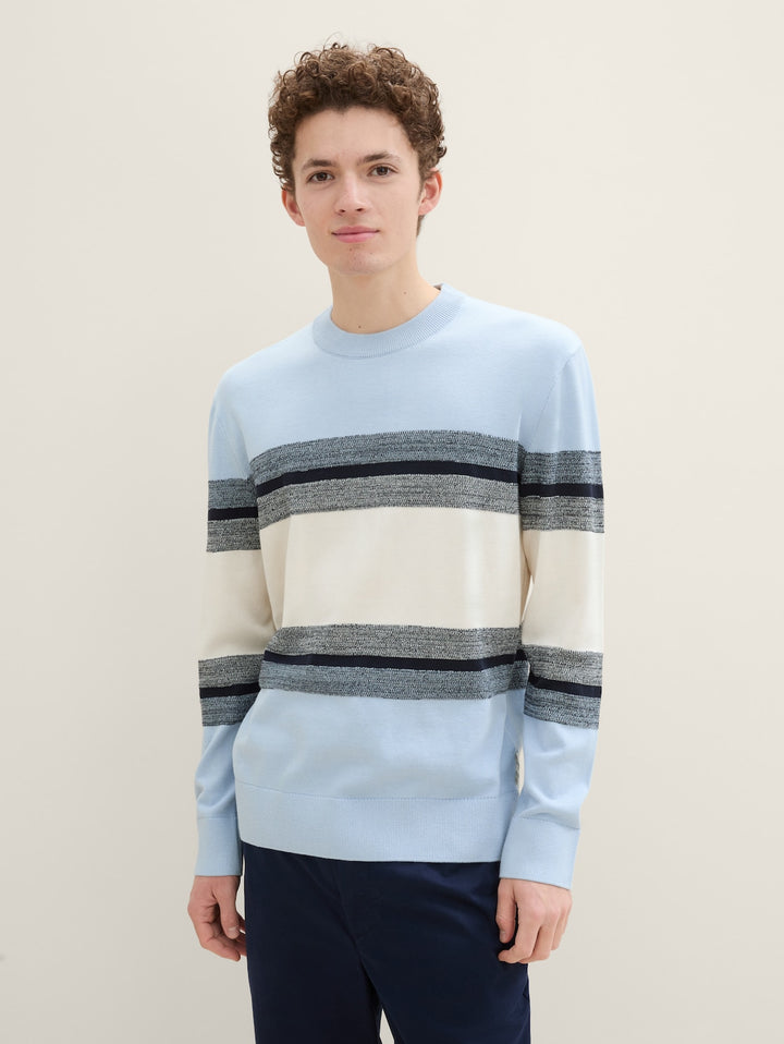 BLOCK STRIPES CREWNECK KNIT