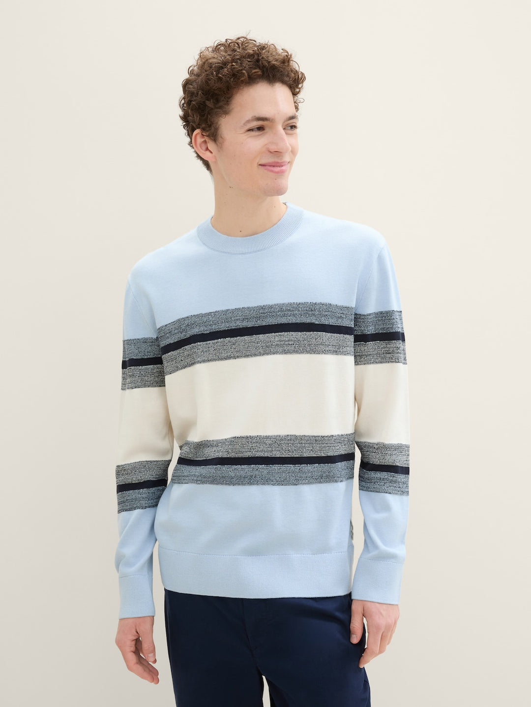 BLOCK STRIPES CREWNECK KNIT