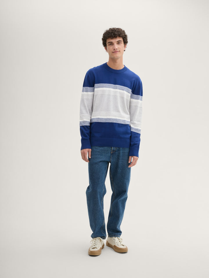 BLOCK STRIPES CREWNECK KNIT