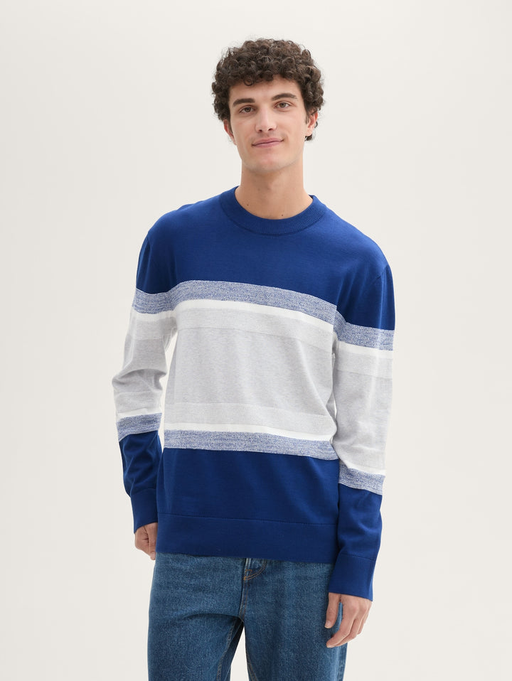 BLOCK STRIPES CREWNECK KNIT