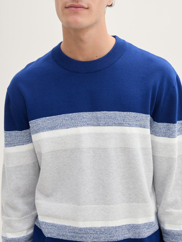 BLOCK STRIPES CREWNECK KNIT