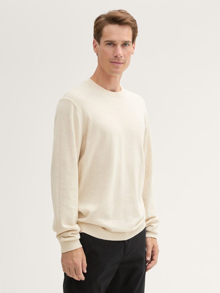 COTTON CASHMERE CREWNECK KNIT