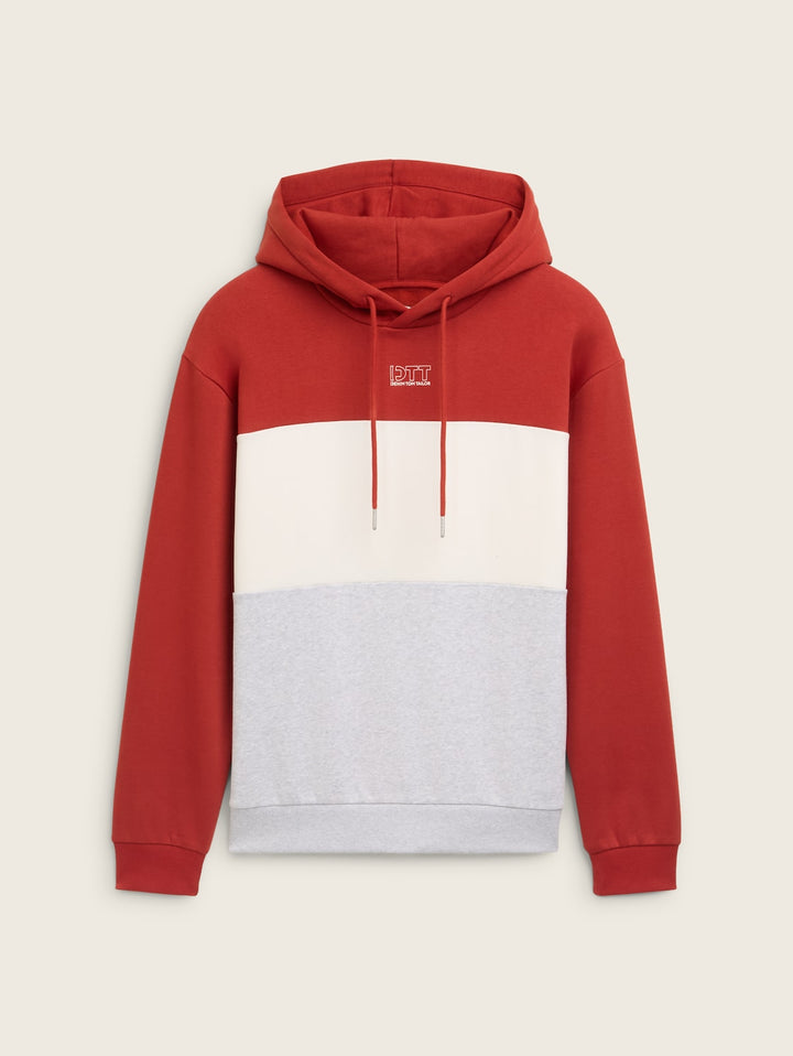 COLORBLOCK HOODIE WITH PRINT