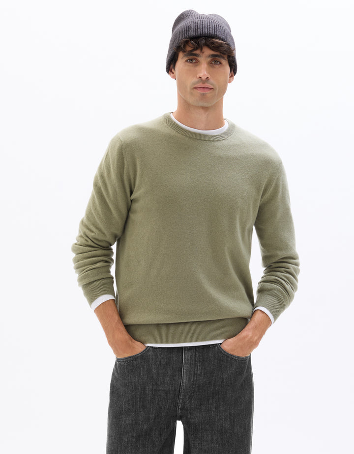 100% cashmere crew neck sweater