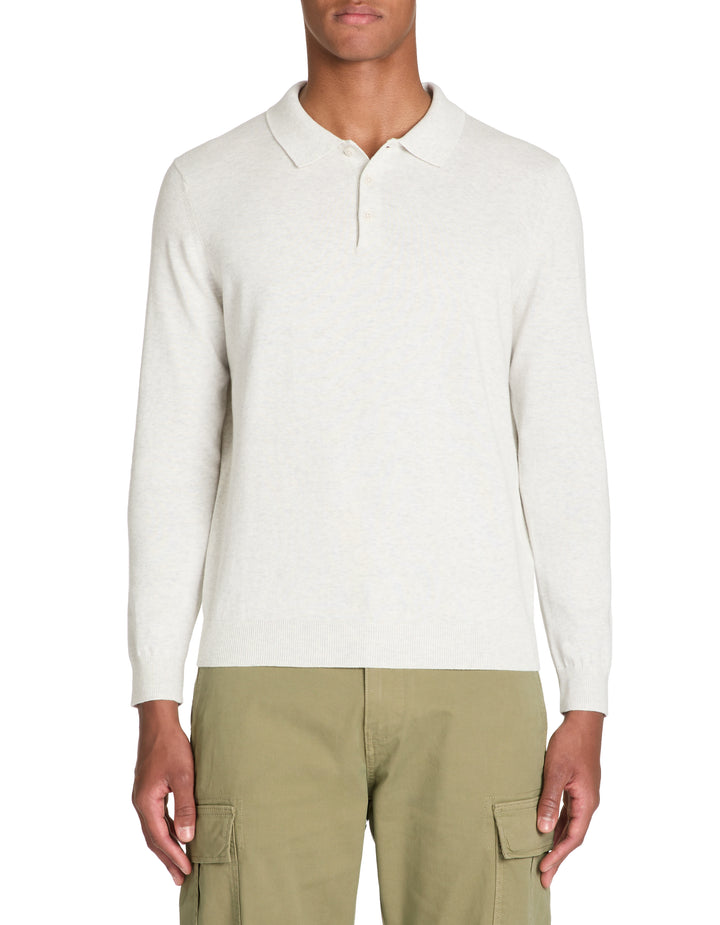 Men - Knitted - Polo Shirt - Long sleeves