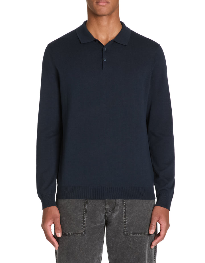 Men - Knitted - Polo Shirt - Long sleeves