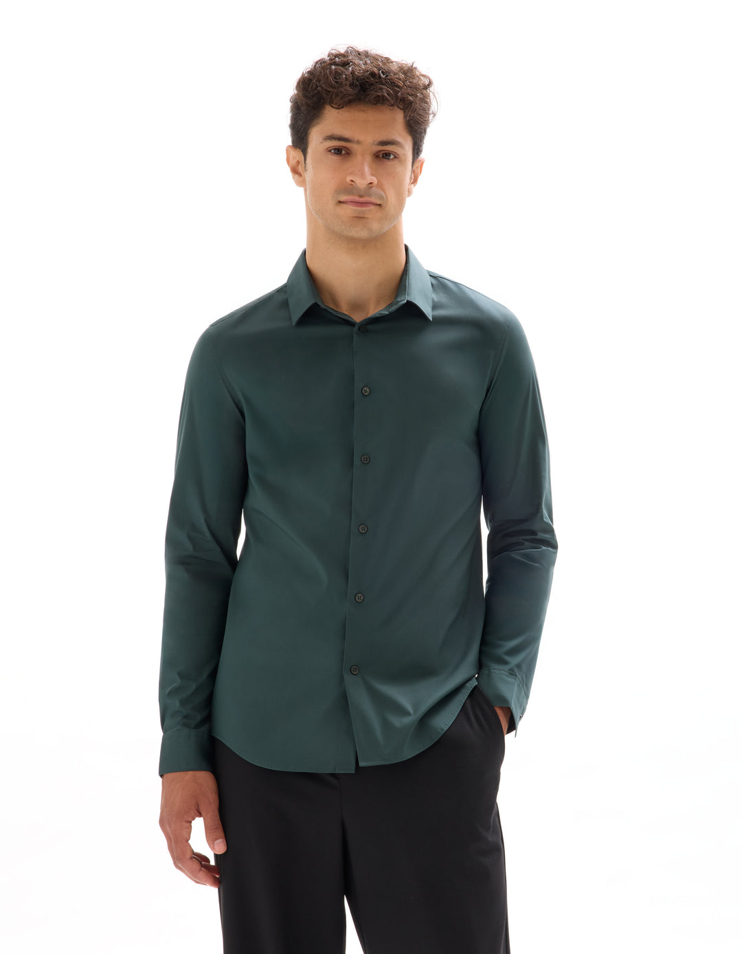 Slim stretch cotton shirt