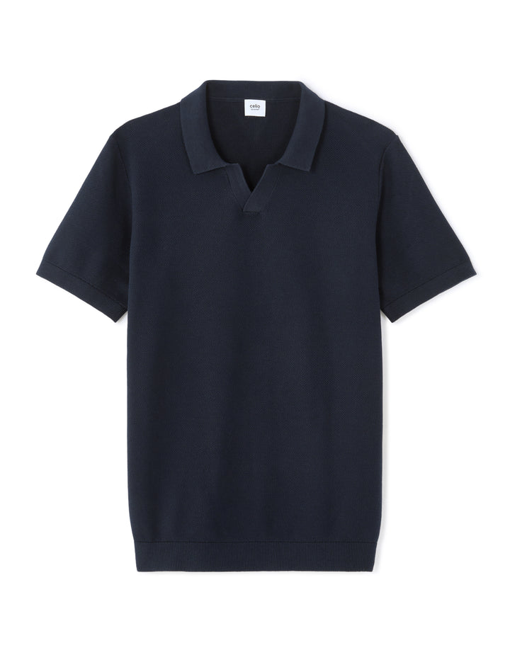 Men - Knitted - Polo Shirt - Short sleeves