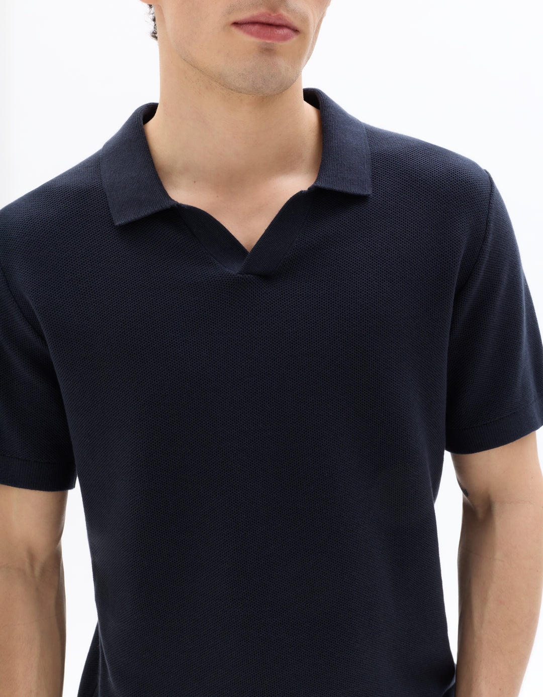 Men - Knitted - Polo Shirt - Short sleeves