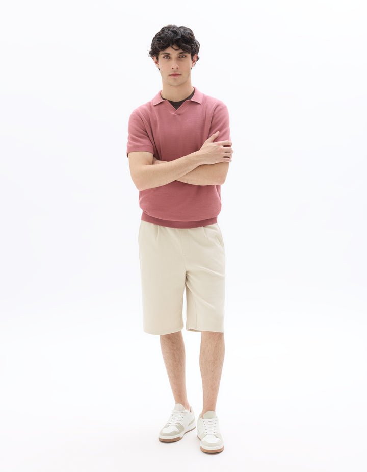 Men - Knitted - Polo Shirt - Short sleeves