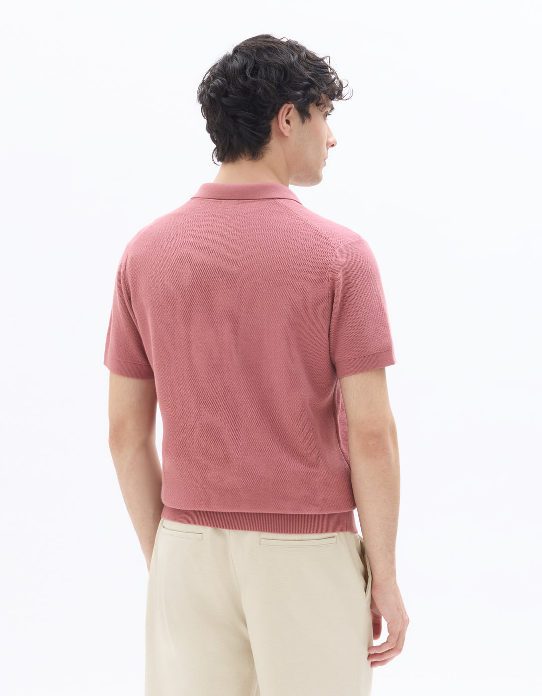 Men - Knitted - Polo Shirt - Short sleeves