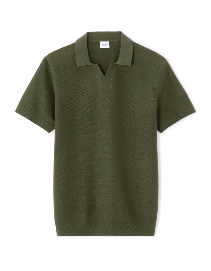 Men - Knitted - Polo Shirt - Short sleeves