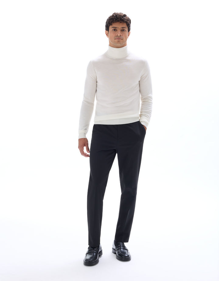 Slim-fit turtleneck sweater 100% merino wool