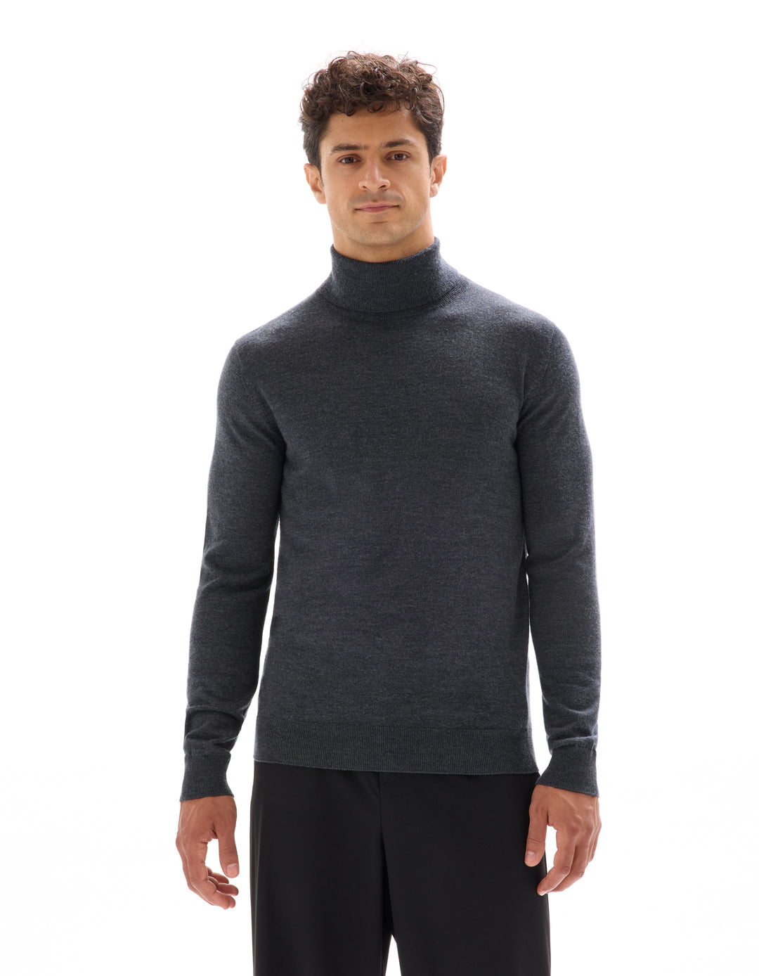 Slim-fit turtleneck sweater 100% merino wool
