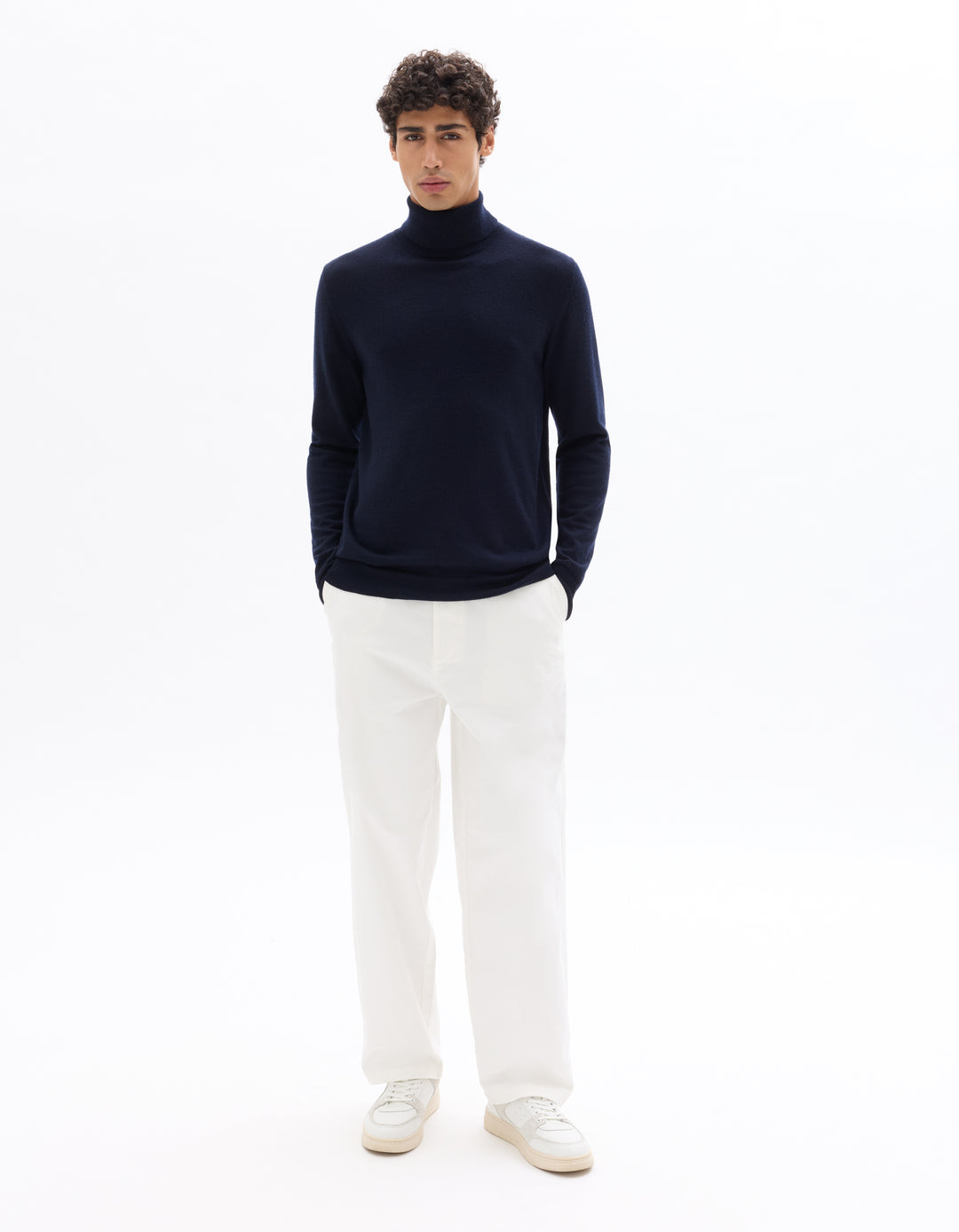 Slim-fit turtleneck sweater 100% merino wool