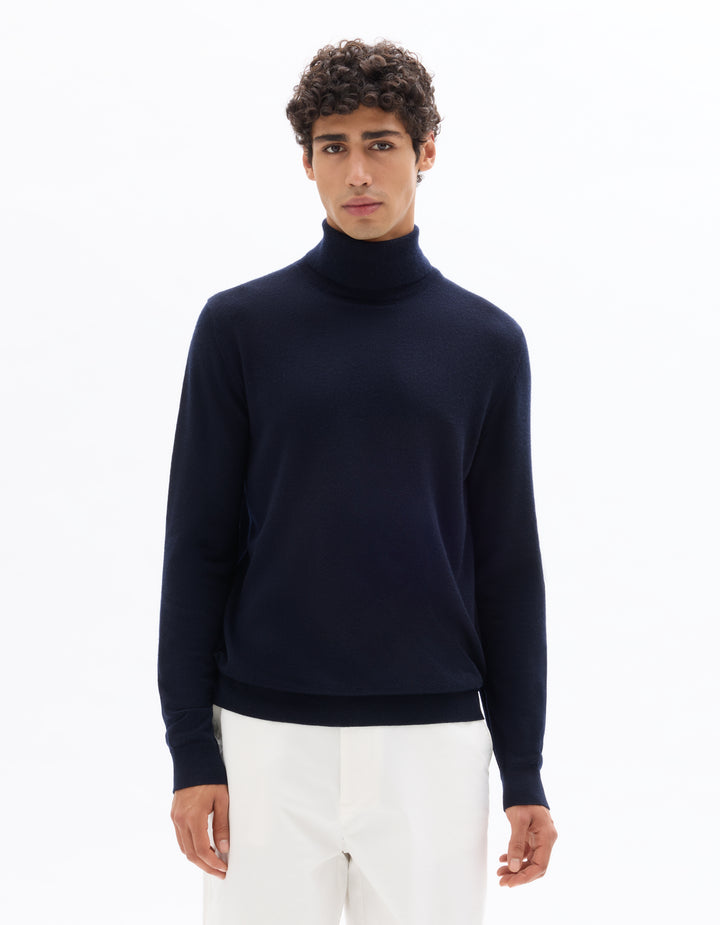 Slim-fit turtleneck sweater 100% merino wool