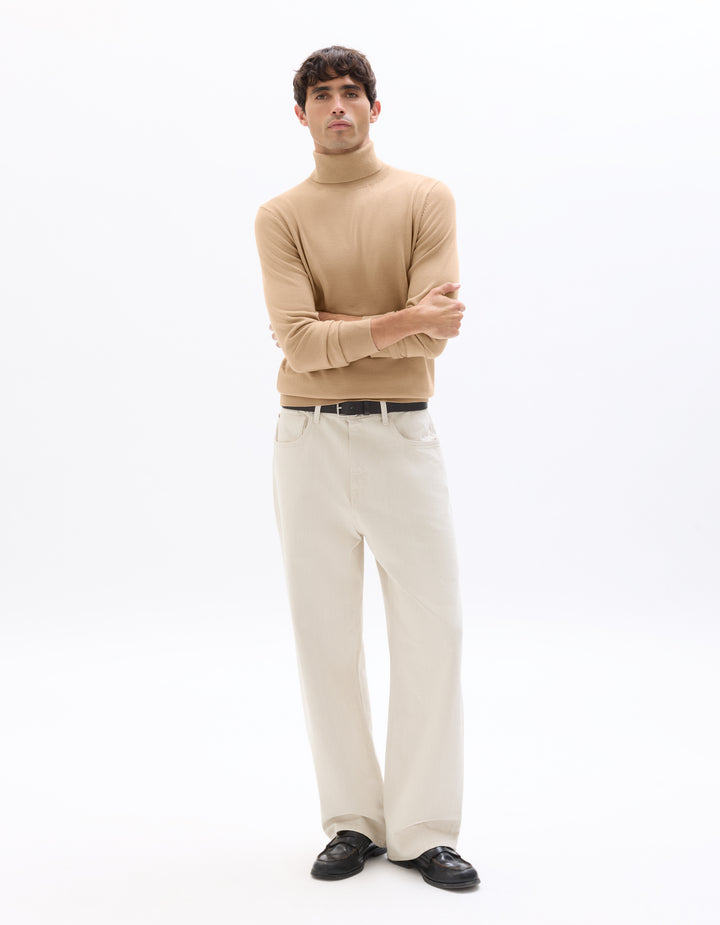 Slim-fit turtleneck sweater 100% merino wool