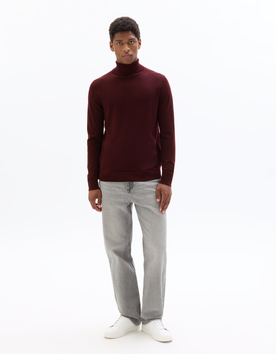 Slim-fit turtleneck sweater 100% merino wool