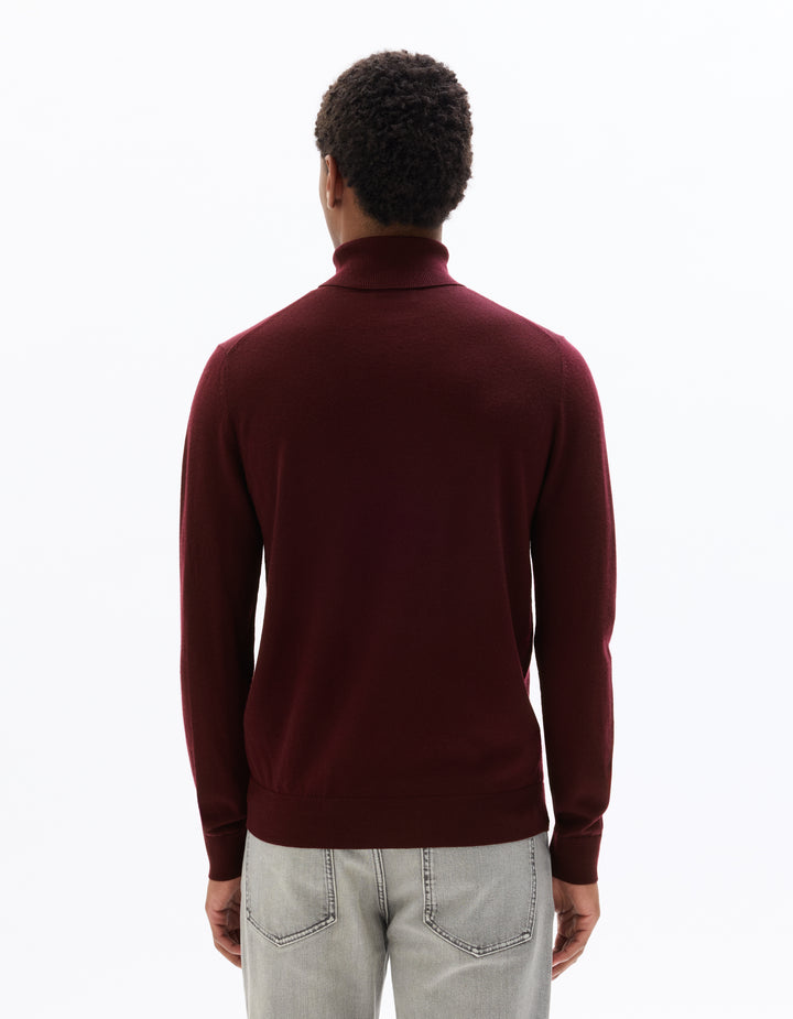 Slim-fit turtleneck sweater 100% merino wool
