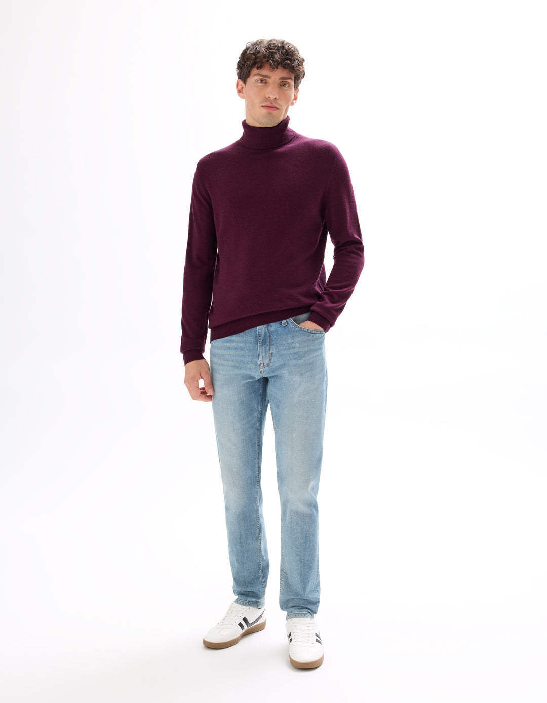 Slim-fit turtleneck sweater 100% merino wool