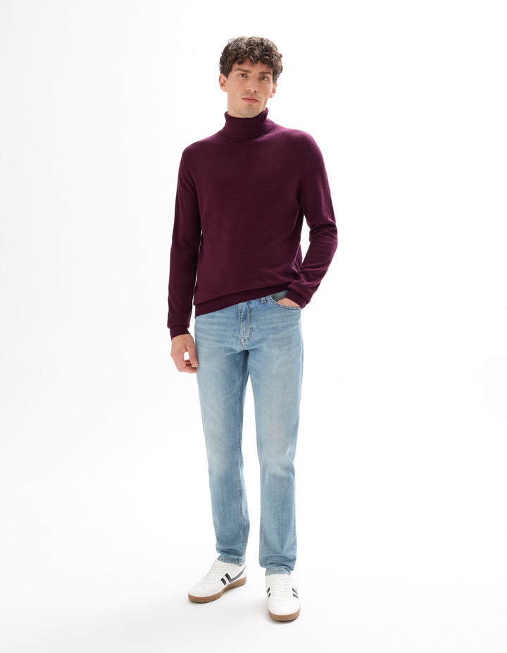 Slim-fit turtleneck sweater 100% merino wool