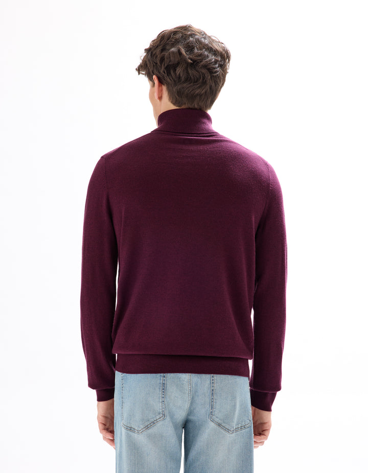 Slim-fit turtleneck sweater 100% merino wool