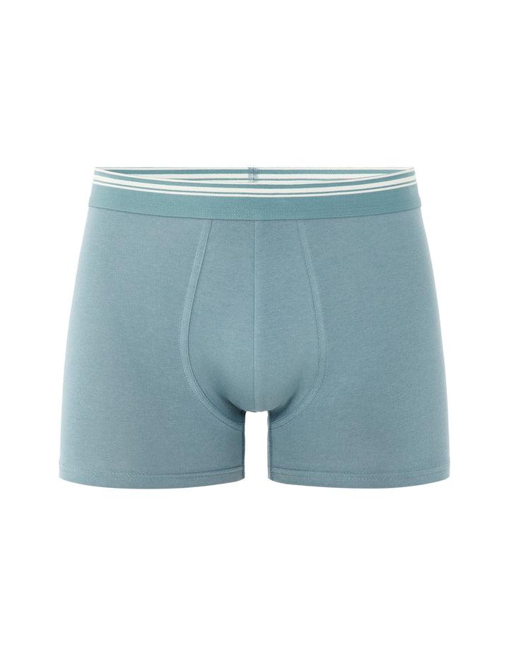 Stretch cotton boxer shorts with contrasting waistband