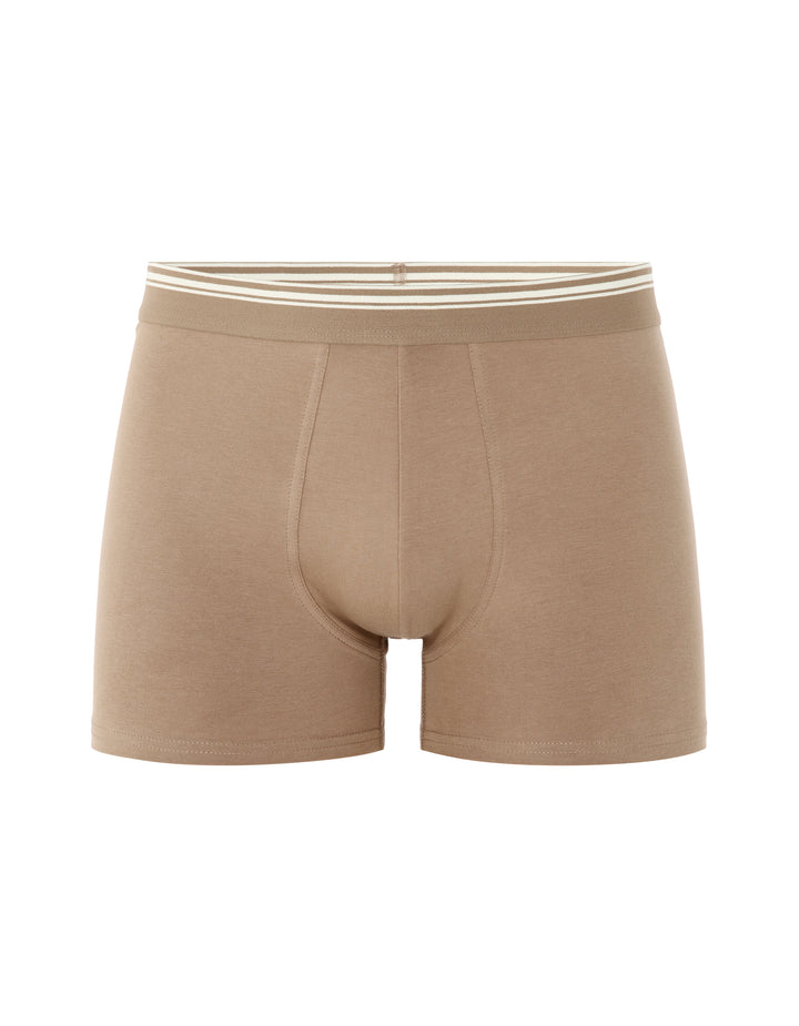 Stretch cotton boxer shorts with contrasting waistband