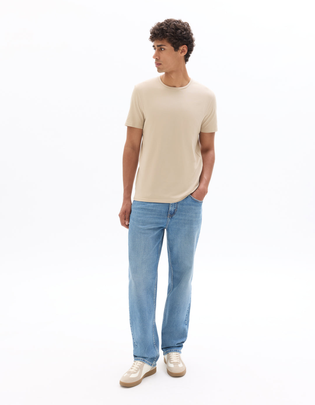 Slim fit crew neck stretch cotton t-shirt