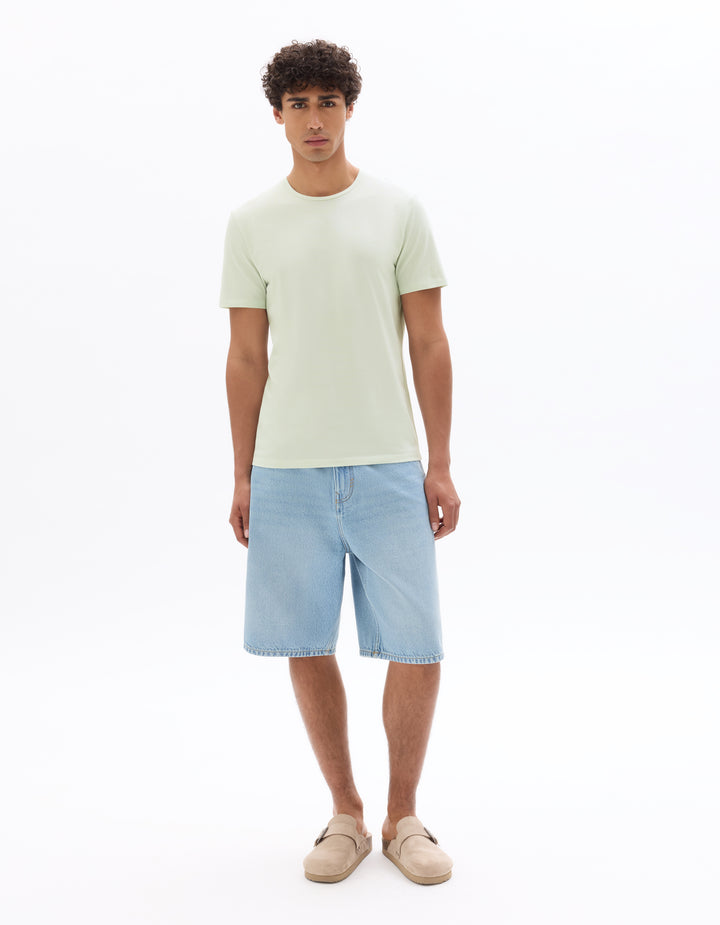 Slim fit crew neck stretch cotton t-shirt