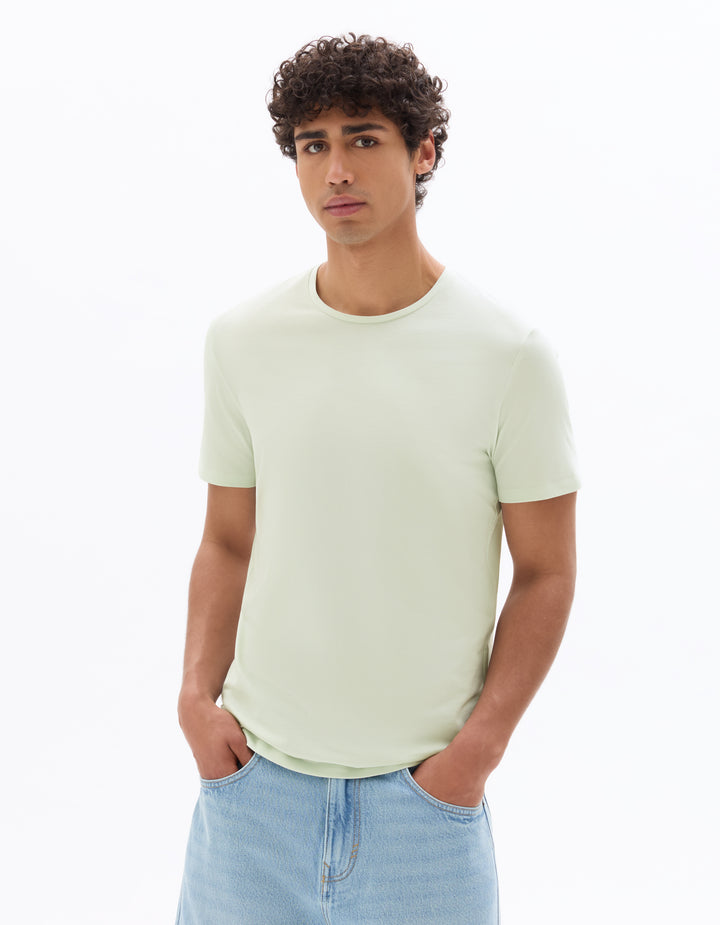 Slim fit crew neck stretch cotton t-shirt