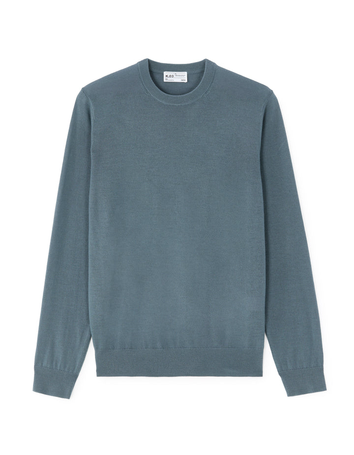 Crew neck sweater, 100% merino wool