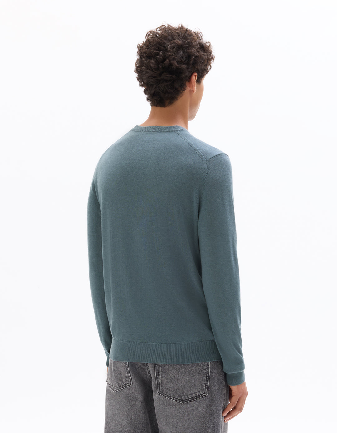 Crew neck sweater, 100% merino wool