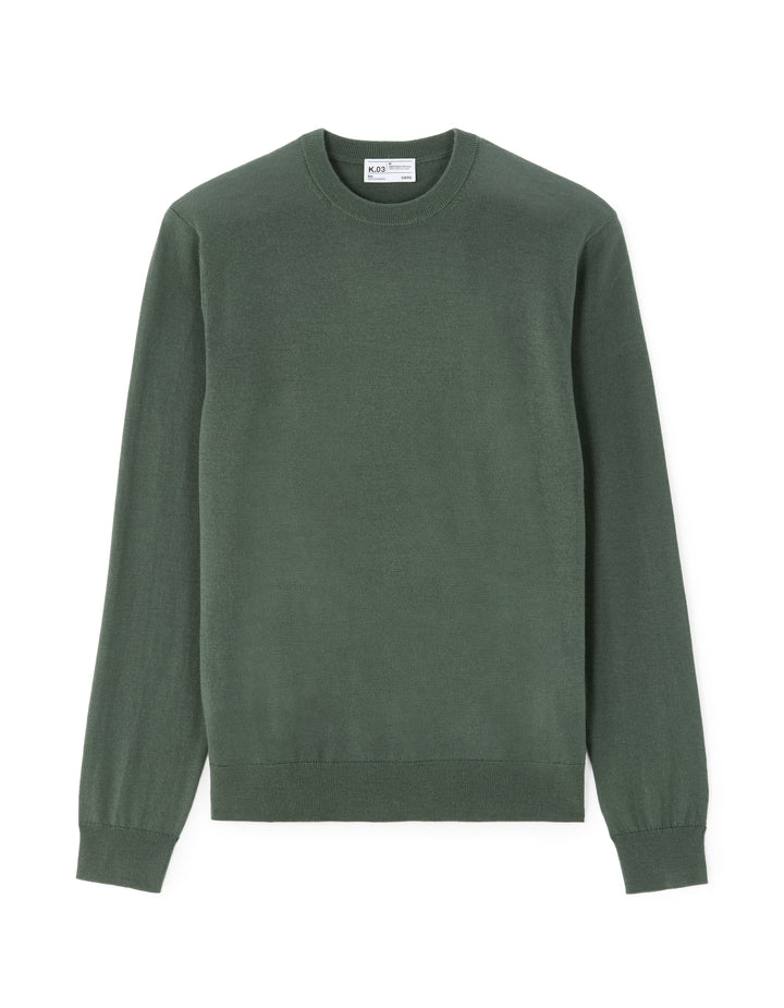 Crew neck sweater, 100% merino wool