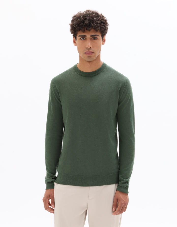 Crew neck sweater, 100% merino wool