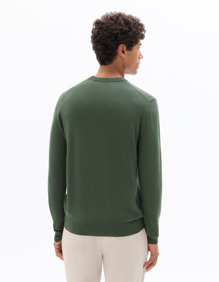 Crew neck sweater, 100% merino wool