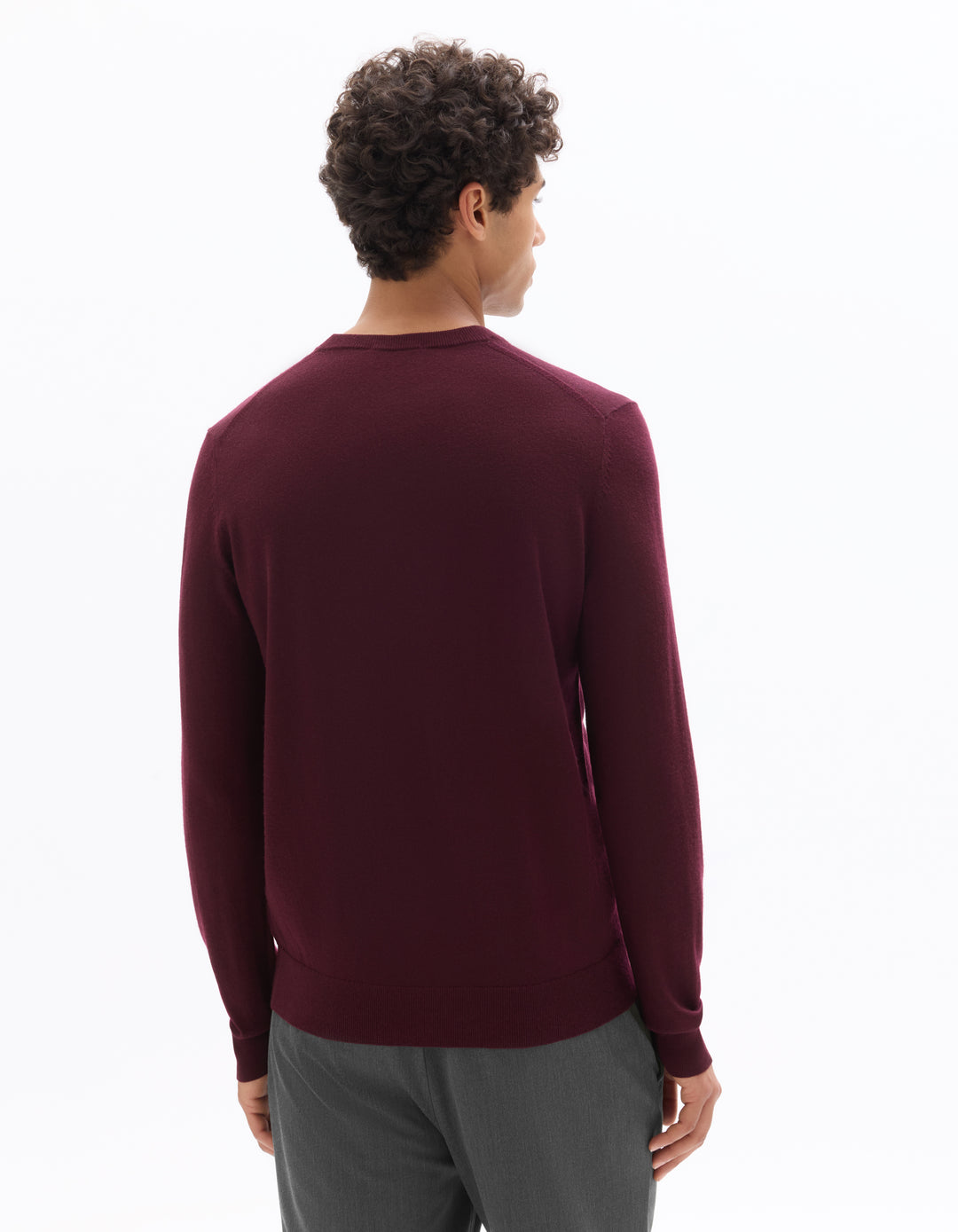 Crew neck sweater, 100% merino wool