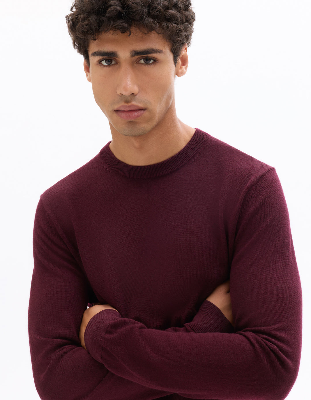 Crew neck sweater, 100% merino wool