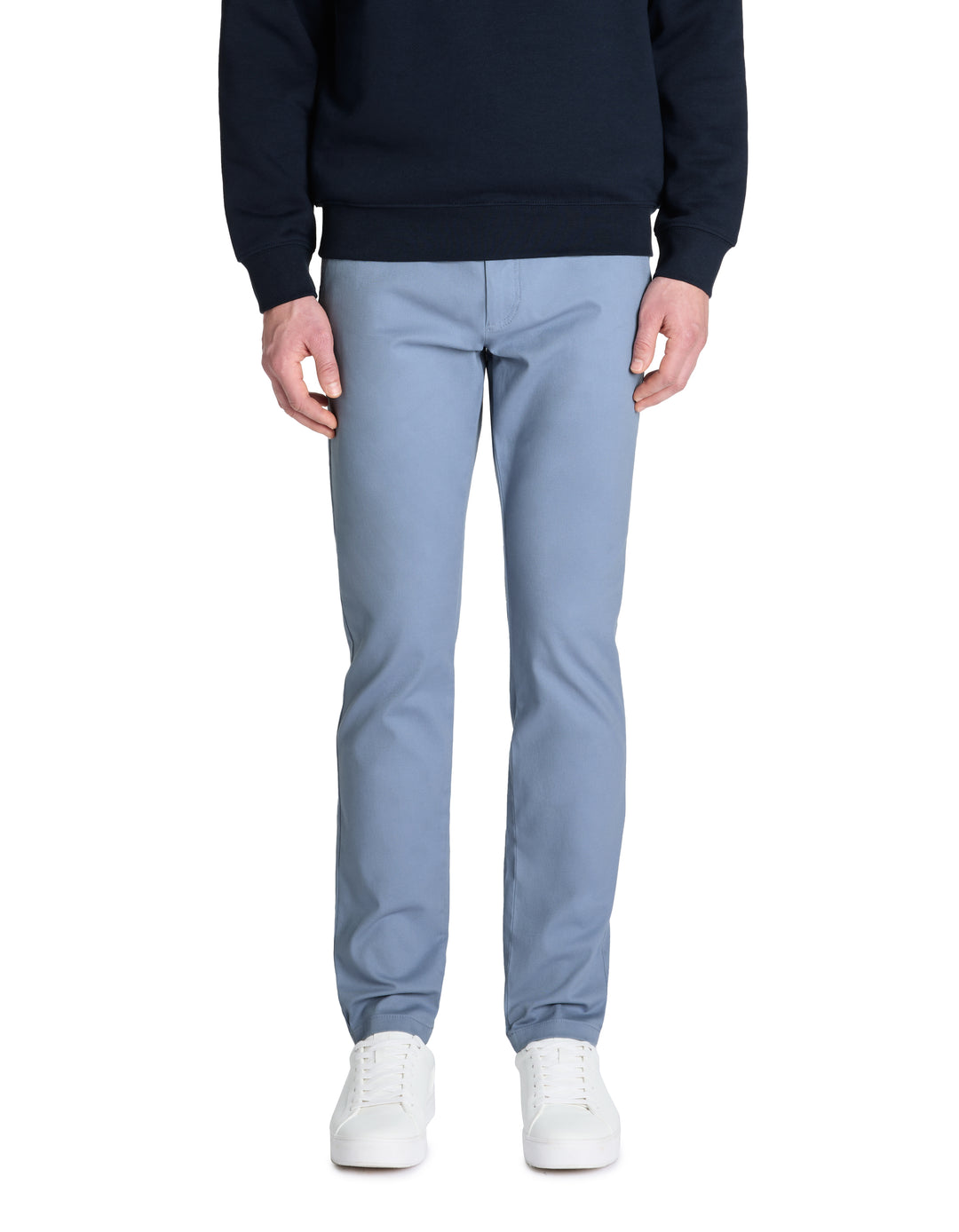 Skinny stretch cotton chinos blue