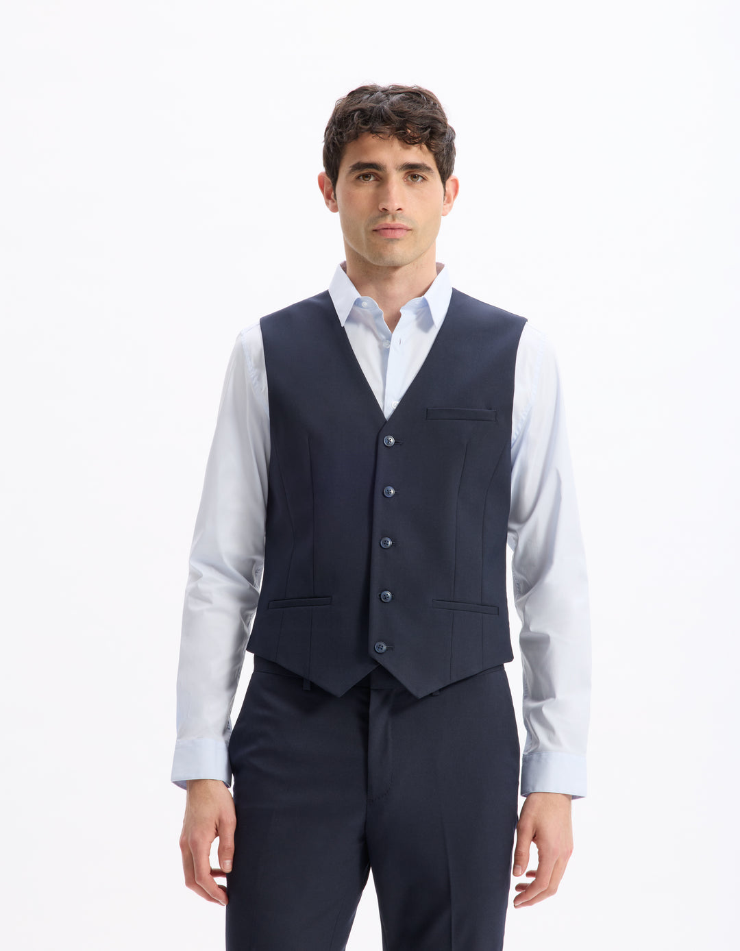Slim stretch suit vest