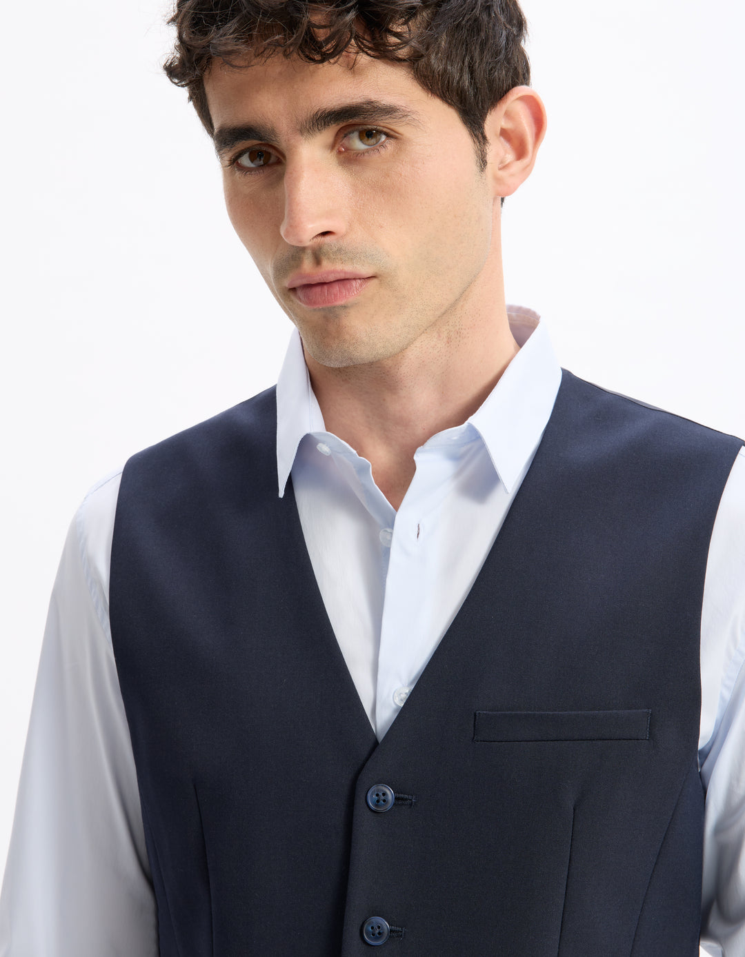 Slim stretch suit vest