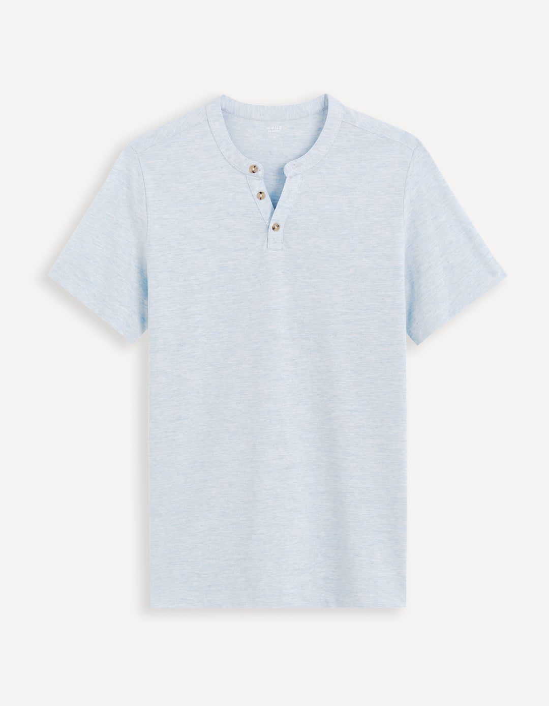 Men - Knitted - T-Shirt - Short sleeves - Henley collar