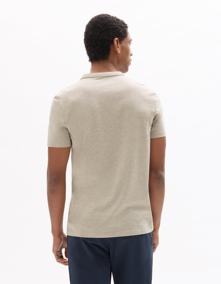 Men - Knitted - T-Shirt - Short sleeves - Henley collar