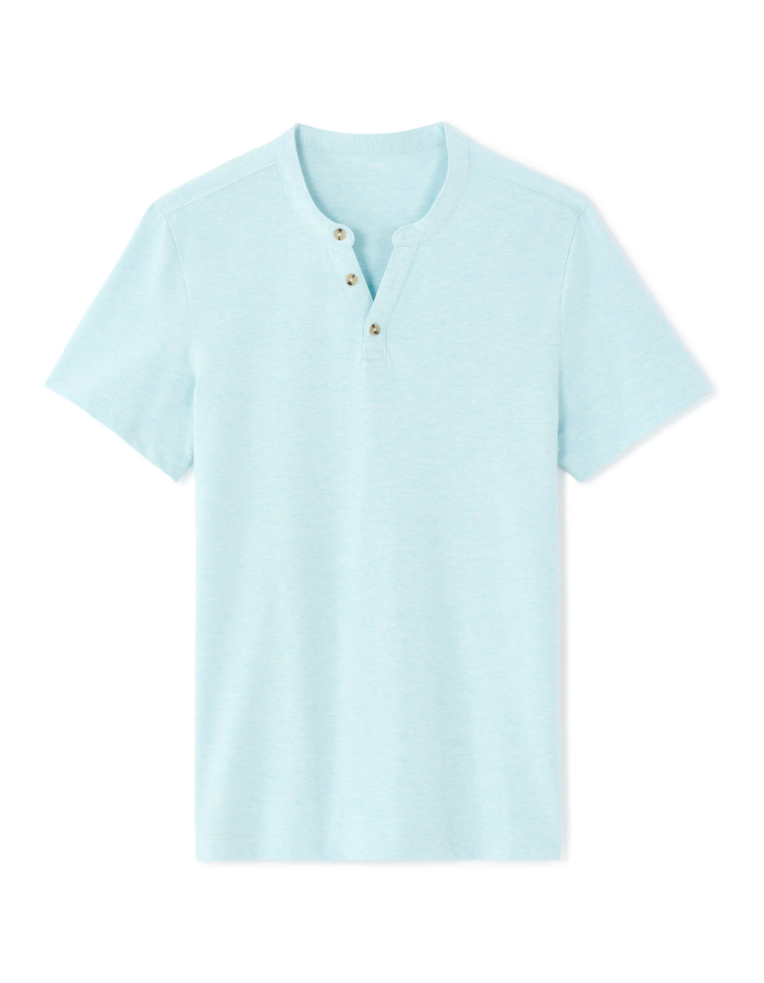 Men - Knitted - T-Shirt - Short sleeves - Henley collar